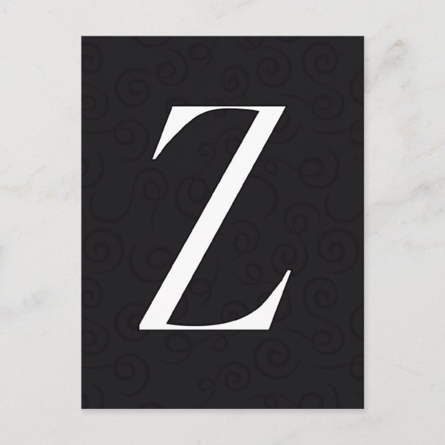 Carte Postale Lettre monogramme Z (Devant)