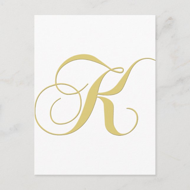 Carte Postale Lettre monographie K Golden Single (Devant)