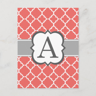 Carte Postale LETTRE MONOGRAPHIQUE BLANC DE Corail A QUATREFEIL