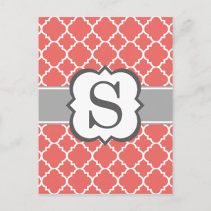 Carte Postale LETTRE MONOGRAPHIQUE BLANC DE Corail S QUATREFEIL