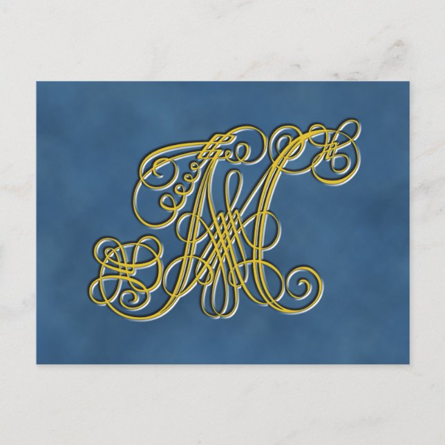 CARTE POSTALE LETTRE MONOGRAPHIQUE ROYALE M (Devant)