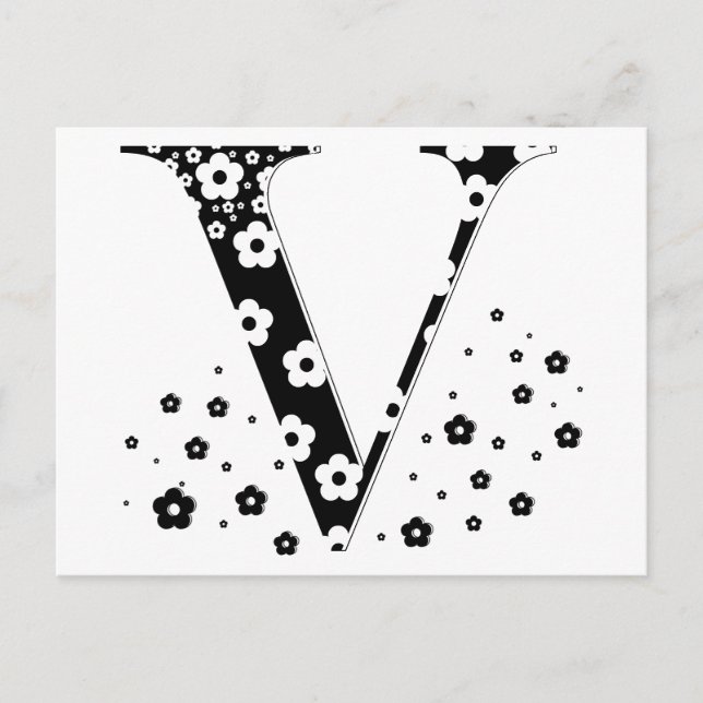Carte Postale LETTRE Motif Fleur V (Devant)