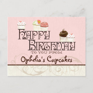 Carte Postale Lettre O Joyeux Anniversaire Cupcake Business Cart