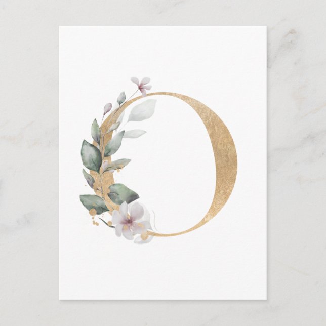Carte Postale Lettre O Monogramme (Devant)