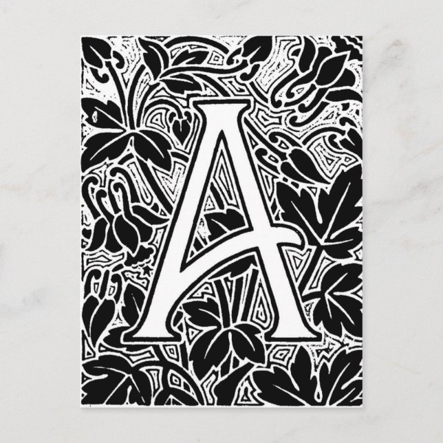 Carte Postale Lettre orange "A" (Devant)