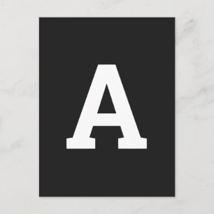 Carte Postale Lettre personnalisée Alphabet Noir minimaliste m