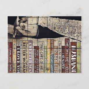 Carte Postale Lettre pour la famille   Décoration familiale  