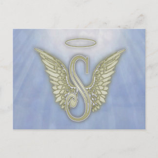 Carte Postale Lettre S Angel Monogramme
