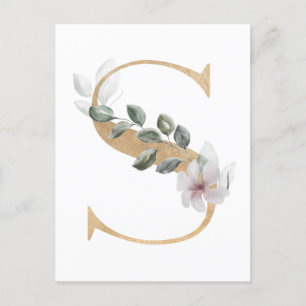 Carte Postale Lettre S Monogramme