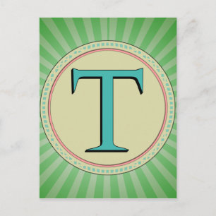 CARTE POSTALE LETTRE T MONOGRAM