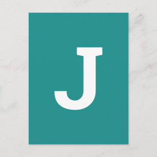 Carte Postale Lettre Turquoise Vert   Alphabet moderne initial