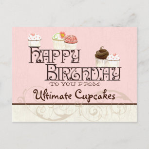 Carte Postale Lettre U Joyeux Anniversaire Cupcake Business Cart
