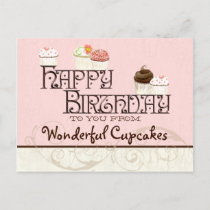 Carte Postale Lettre W Joyeux Anniversaire Cupcake Business Cart