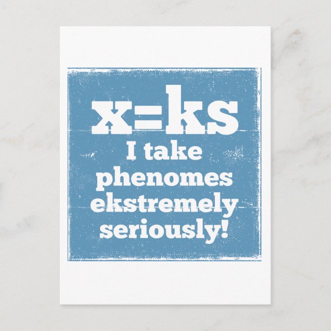 Carte Postale lettre x phonème son ks phonétique (Devant)