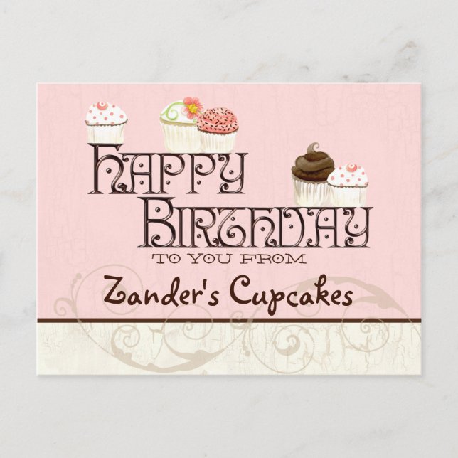 Carte Postale Lettre Z Joyeux Anniversaire Cupcake Business Cart (Devant)