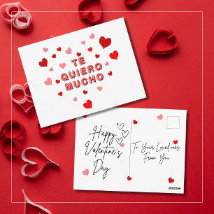 Carte Postale Lettres 3d du Coeur Rouge Confetti Te Quiero Mucho