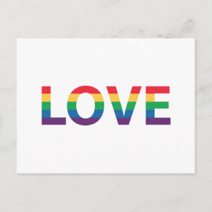 Carte Postale Lettres d'amour arc-en-ciel
