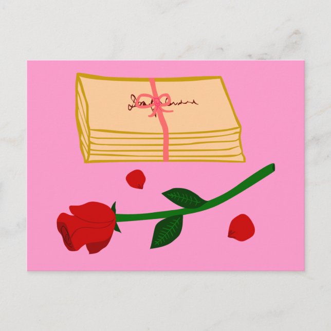 Carte Postale Lettres d'amour romantiques (Devant)