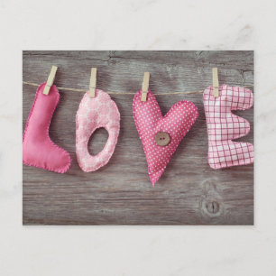 Carte Postale Lettres d'amour sur table en bois