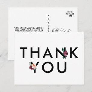 Carte Postale Lettres de fleurs   Maroon Merci