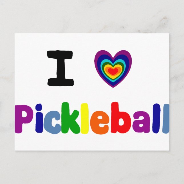 Carte Postale Lettres de Pickleball Colorées Amusantes Art (Devant)