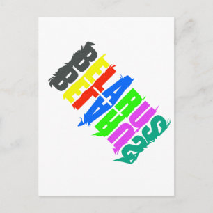 Carte Postale Lettres joyeuses colorées de Biélorussie