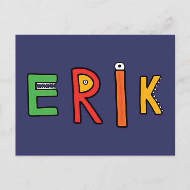 Carte Postale Lettres Monster "Erik" (Devant)