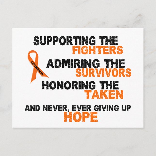 Carte Postale LEUKEMIA Soutien Admirer Honorer 3 (Devant)