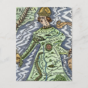 CARTE POSTALE L'EUROPE EN REINE, 1588