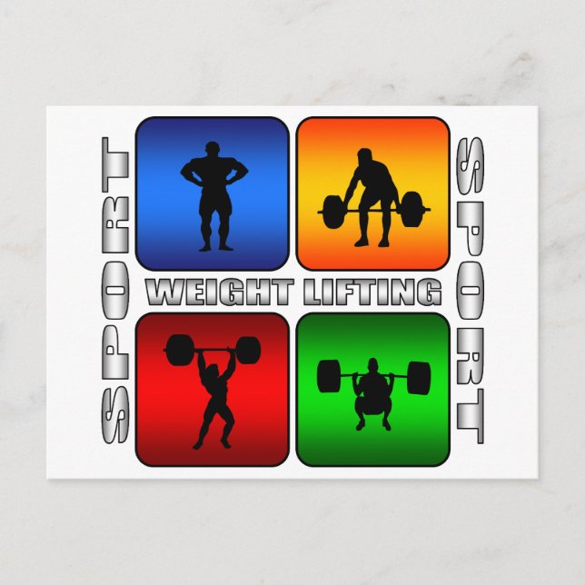 Carte Postale Levage de poids spectaculaire (Devant)