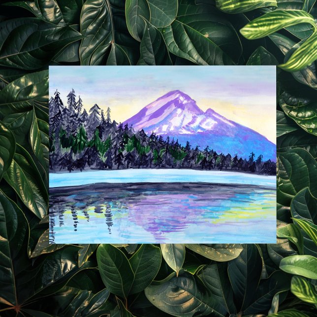 Carte Postale Levée de soleil du mont Hood au lac perdu (Mount Hood Sunrise at Lost Lake CUSTOM Postcard
)