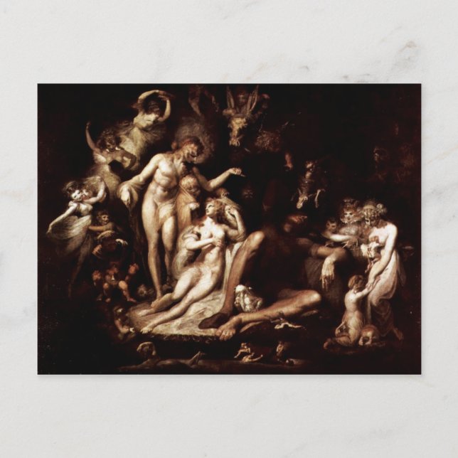 Carte Postale L'Éveil De La Fée Reine Titania Par Füssli (Devant)