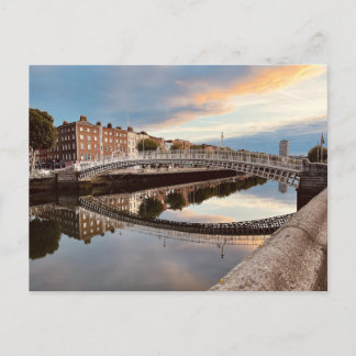 Carte Postale Lever d'automne au pont Ha'Penny à Dublin