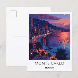 Carte Postale Lever de soleil à Monte Carlo Monaco Voyage