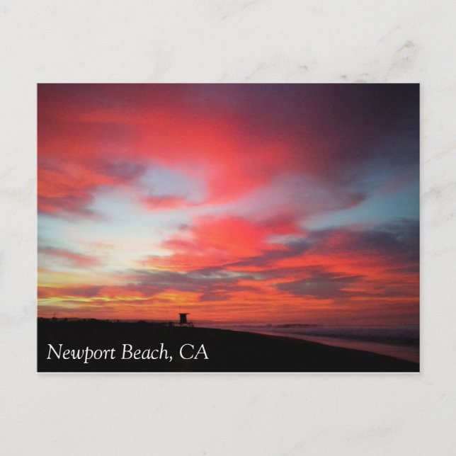 Carte Postale Lever de soleil à Newport Beach, Californie (Devant)