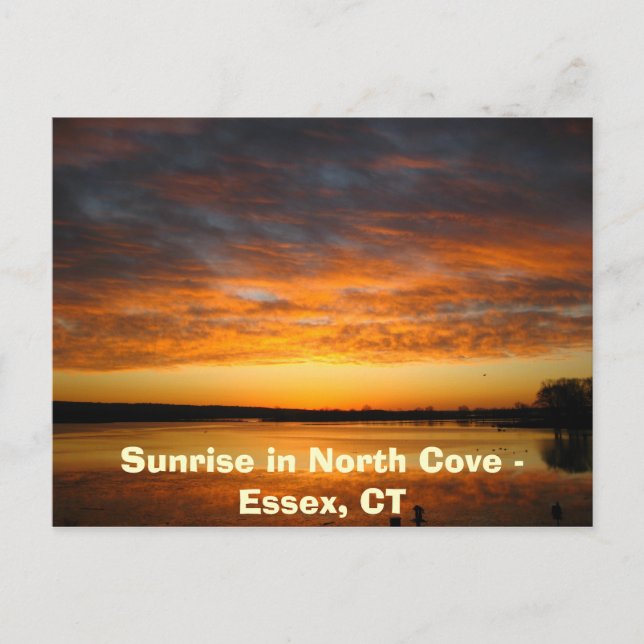 Carte Postale Lever de soleil à North Cove - Essex, CT (Devant)