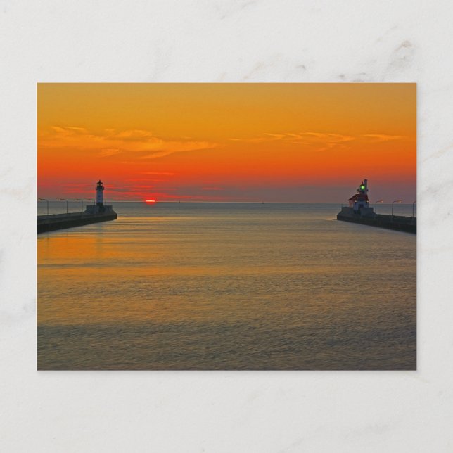 Carte Postale Lever de soleil à travers le canal (Devant)