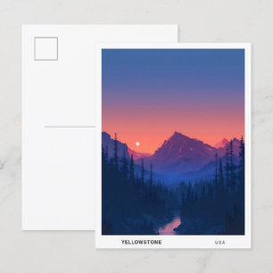 Carte Postale Lever de soleil à Yellowstone USA Travel