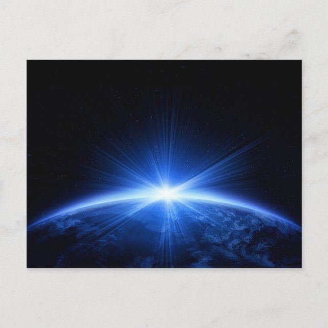 Carte Postale Lever de soleil au-dessus de la terre (Devant)