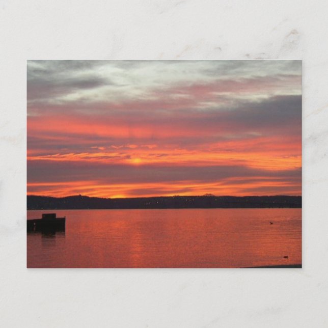 Carte Postale Lever de soleil au-dessus du Hudson. (Devant)