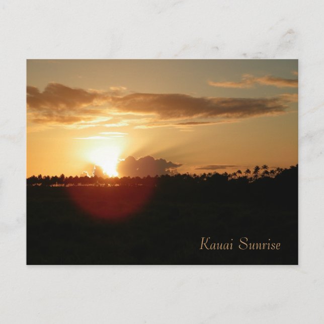 Carte Postale Lever de soleil de Hawaïen de Kauai (Devant)