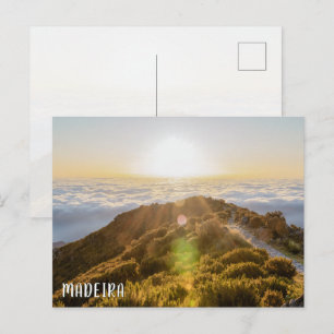 Carte Postale Lever de soleil et nuages à Madère, Pico Ruivo