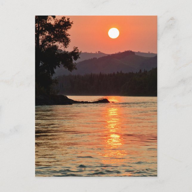 Carte Postale Lever de soleil étonnant sur la rivière Katun Phot (Devant)