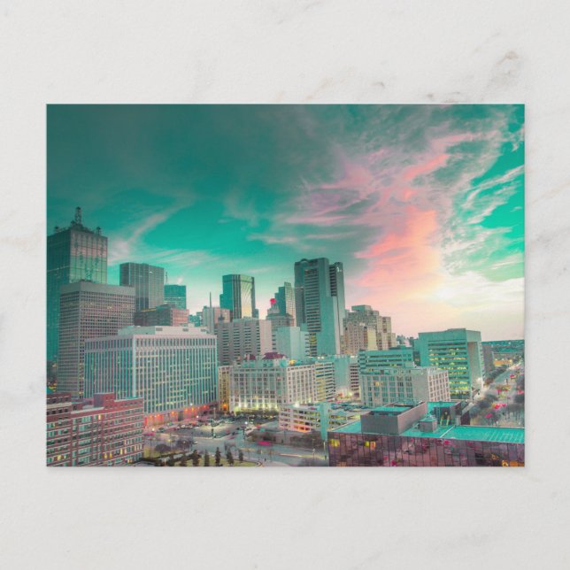 Carte Postale Lever de soleil sur Dallas, Texas (Devant)