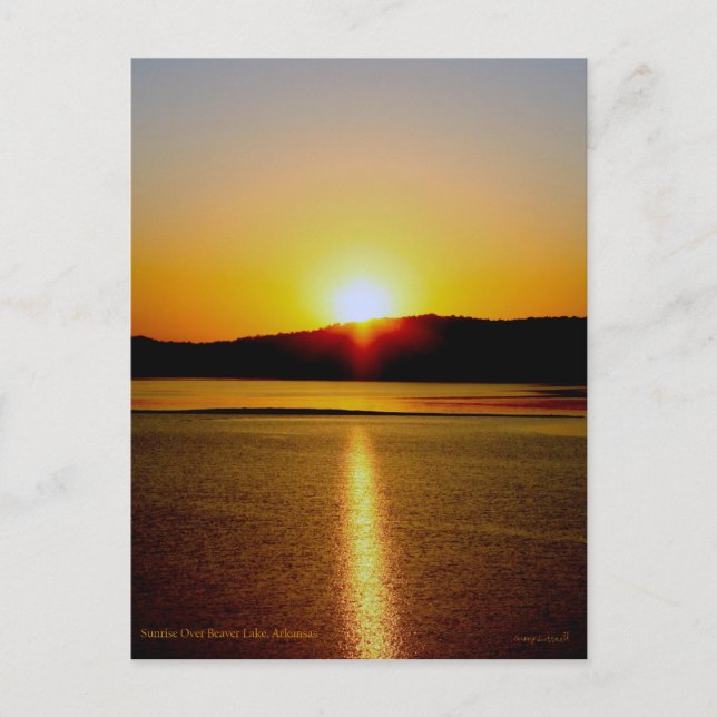 Carte Postale Lever de soleil sur le lac Beaver Arkansas (Devant)