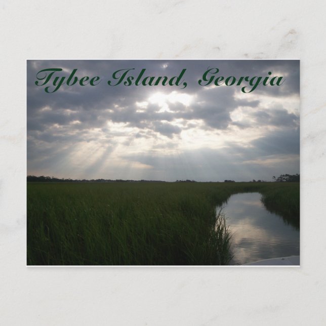 Carte Postale Lever de soleil sur le Marais Salt | Tybee Island, (Devant)