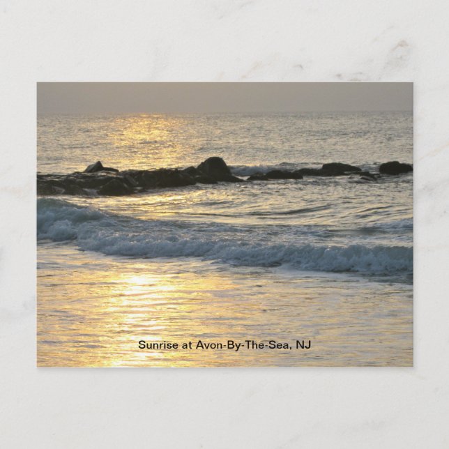 Carte Postale Lever de soleil sur le rivage du Jersey (Devant)