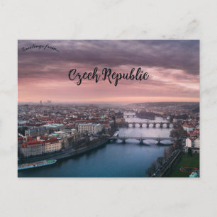 Carte Postale Lever de soleil sur Prague République tchèque