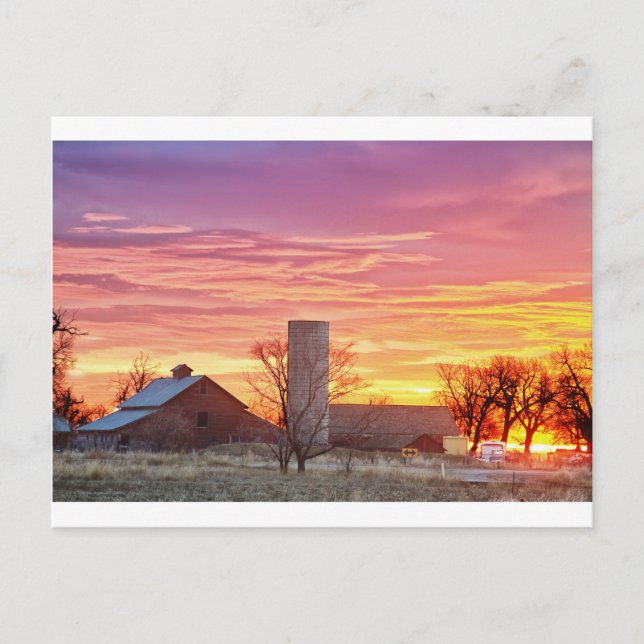 Carte Postale Lever du matin du début du pays (Devant)
