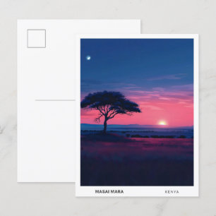 Carte Postale Lever du soleil au Masai Mara Kenya Travel